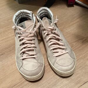 P448 Leather Lace Up High Top Skate Sneakers
